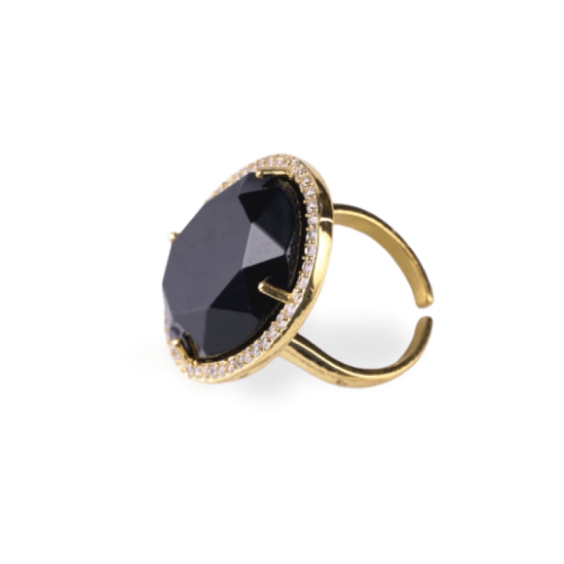 Bague dor e Agate Noire Mystic Soul